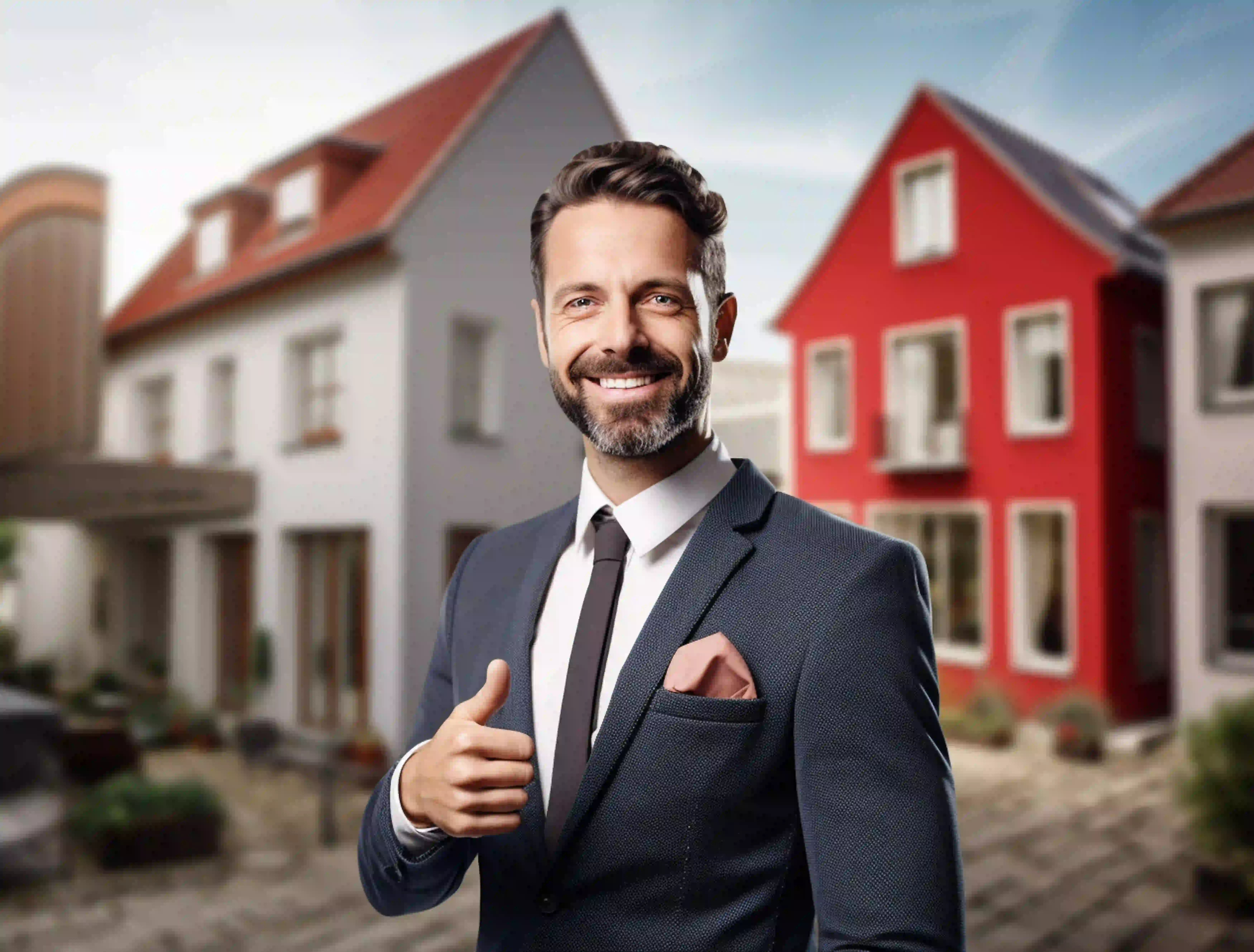 Smiling professional showcasing real estate agent content pillars for social media.