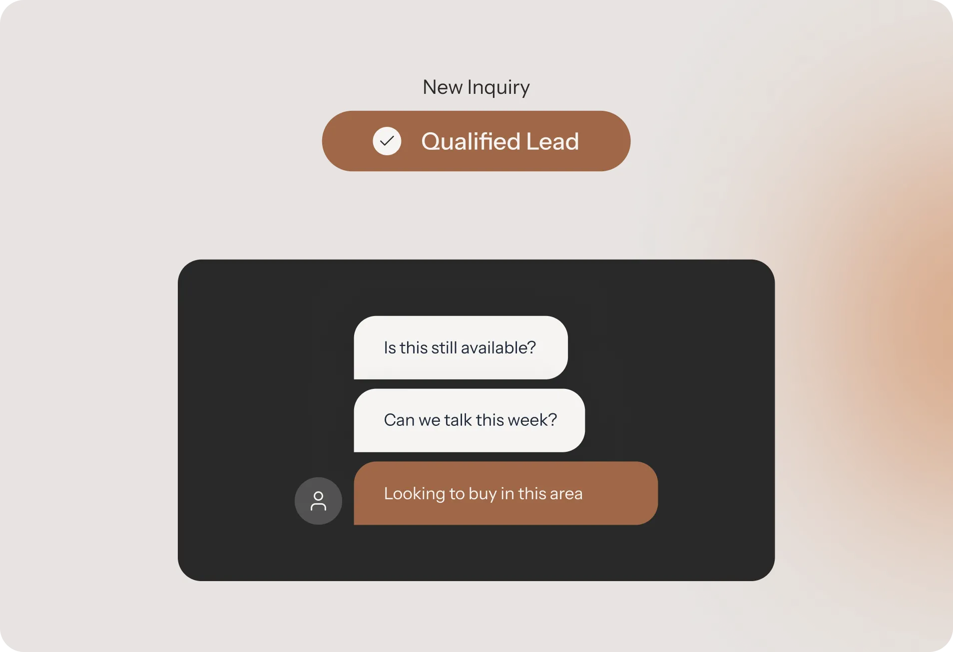 Real estate lead generation ideas for agents showing qualified leads through customer chat inquiries and conversations.