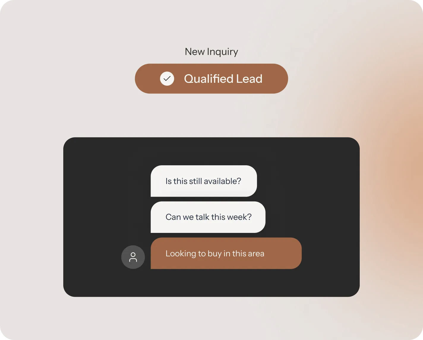 Real estate lead generation ideas for agents showing qualified leads through customer chat inquiries and conversations.