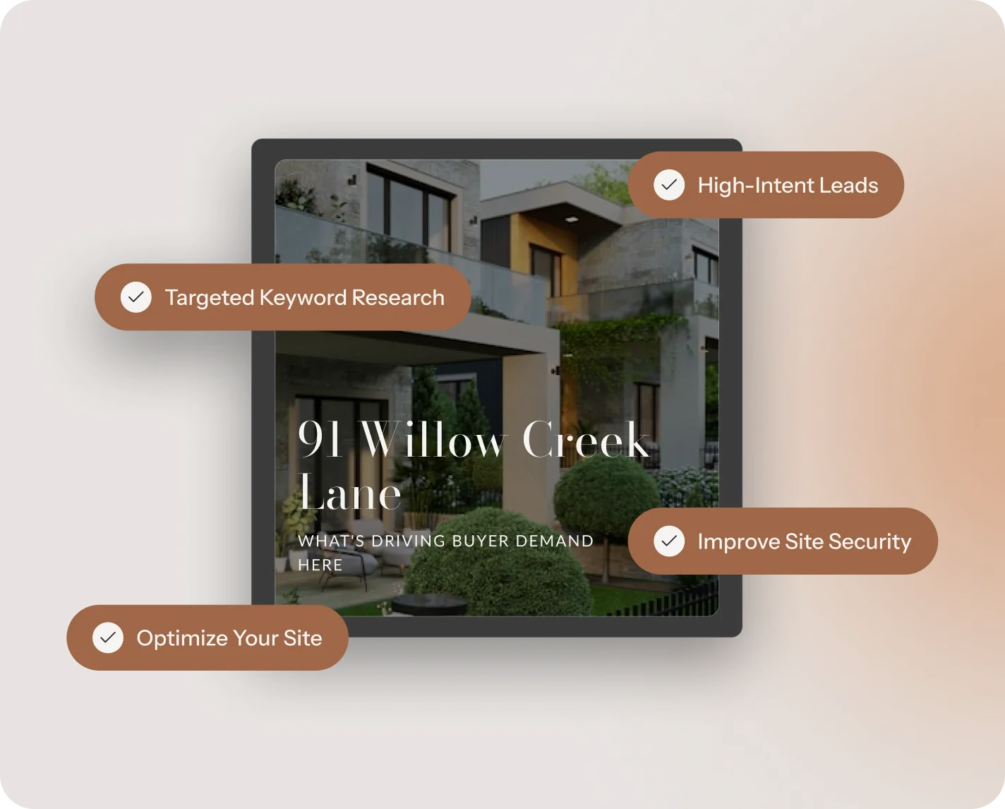 Real Estate SEO checklist for optimizing a property site with high-intent leads, keyword research, and security.