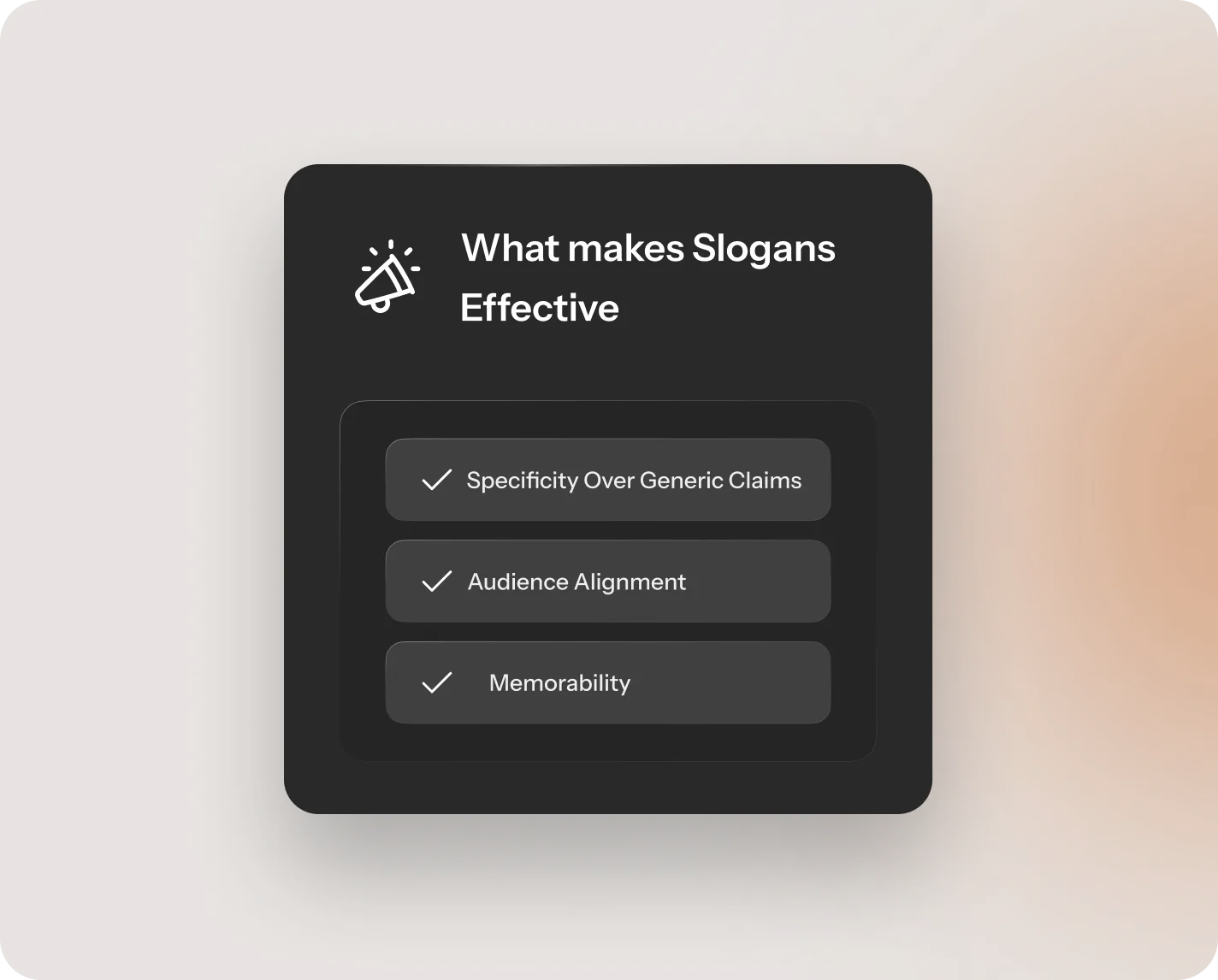 Checklist showing what makes Real estate slogans effective and memorable