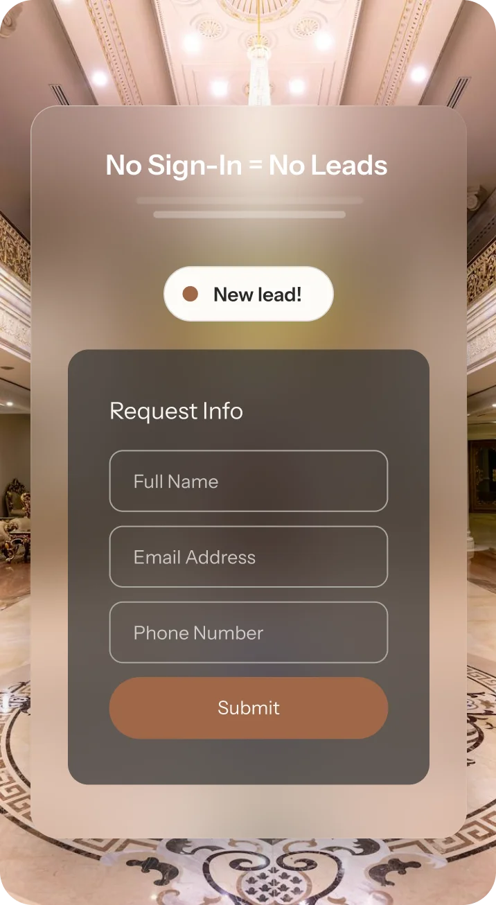 How to Capture Every Lead with a simple sign-in form for contact information.