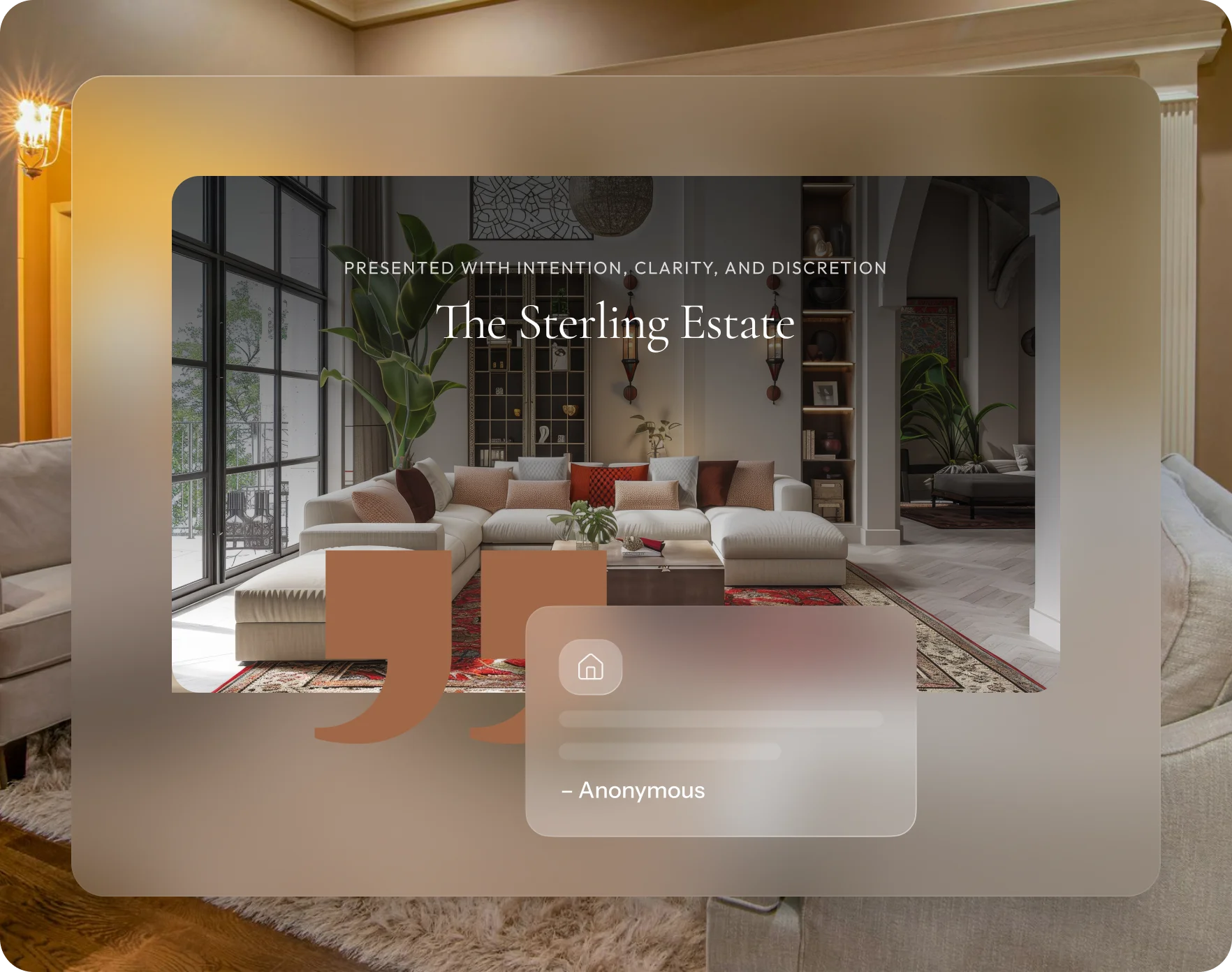 Real Estate Quotes featuring an elegant interior design and insightful perspectives on property investment.