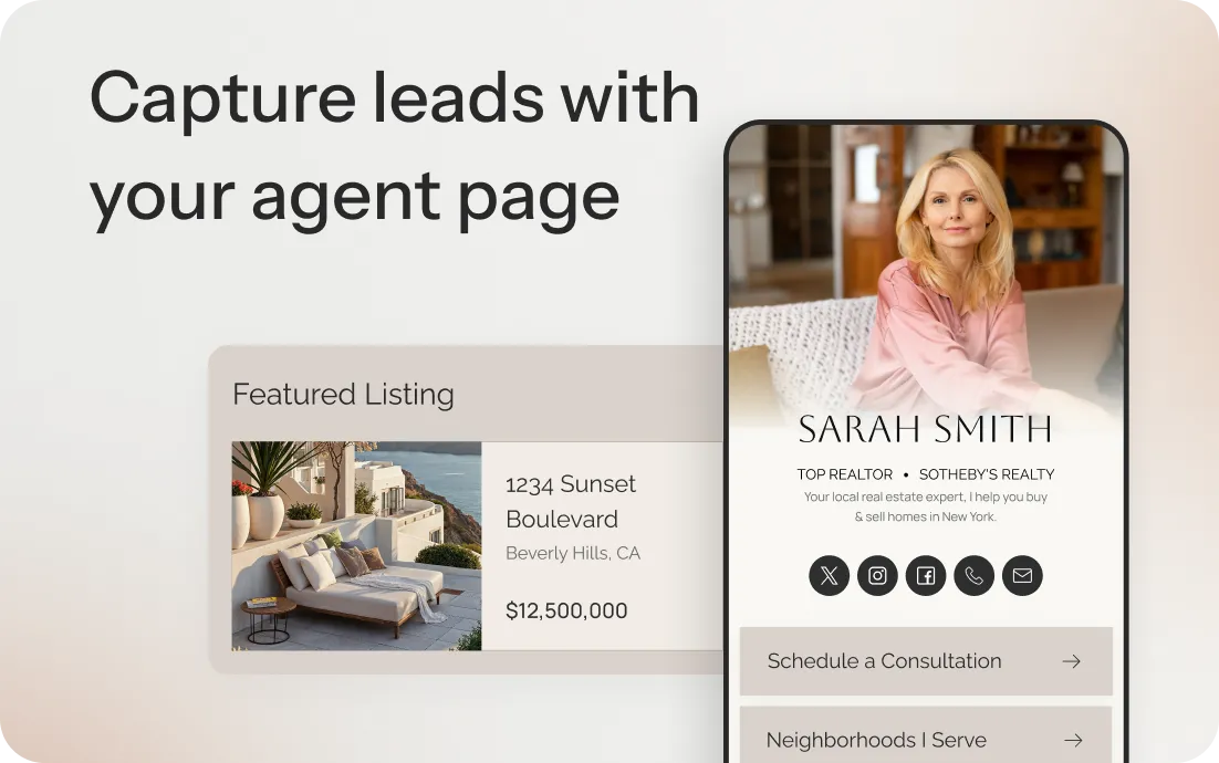 Capture leads with your agent page