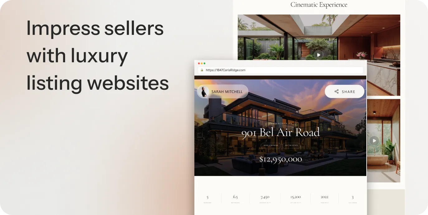 Impress sellers with luxury listing websites