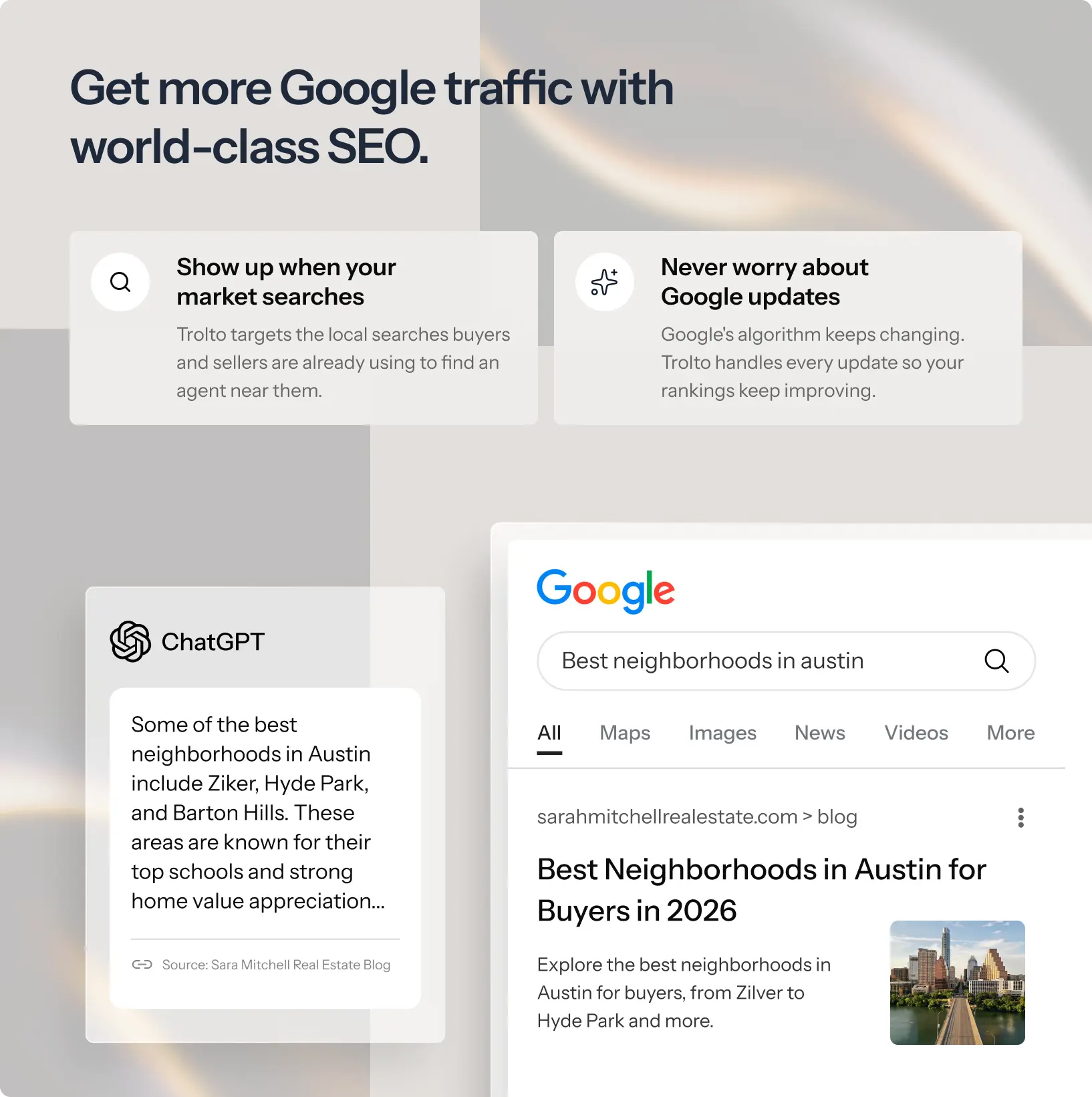 A Trolto blog post ranking on Google and quoted by ChatGPT